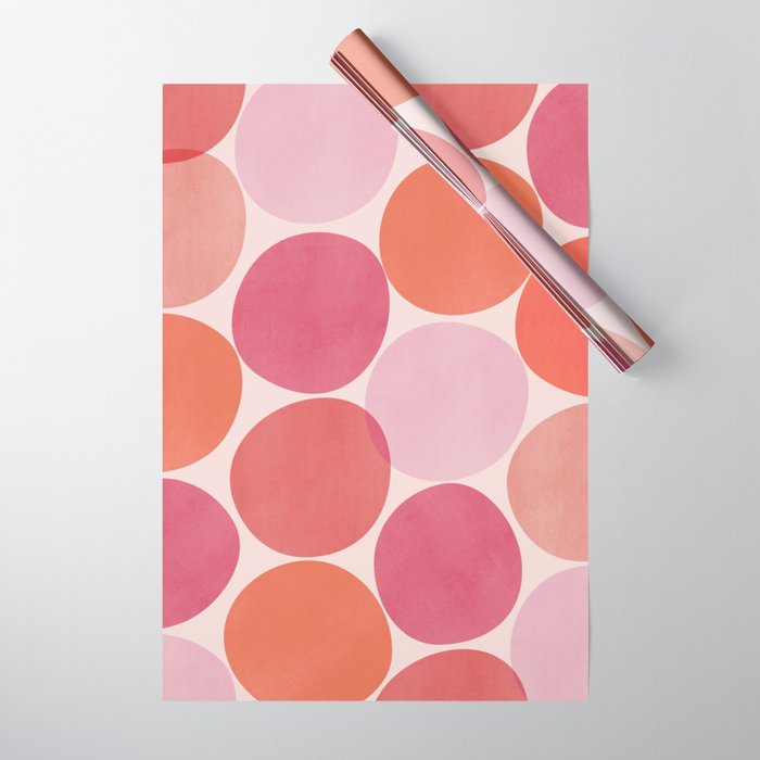 Playful Red and Pink Dots Wrapping Paper Gallery Image 1