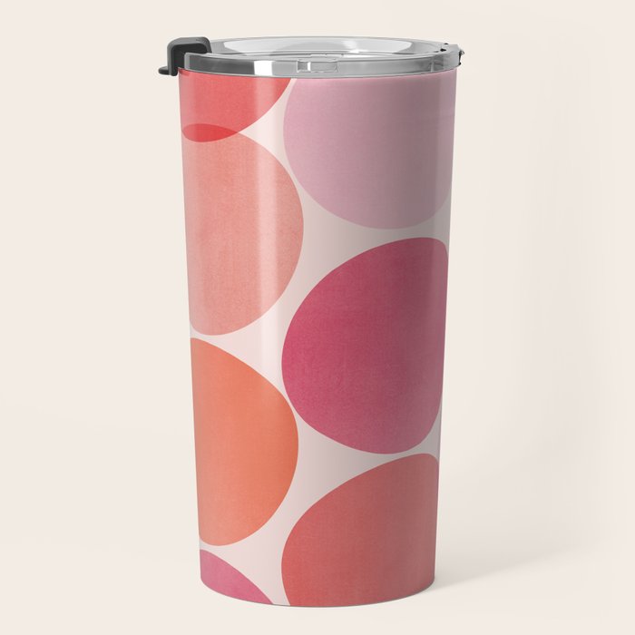 Playful Red and Pink Dots Travel Mug Gallery Image 3