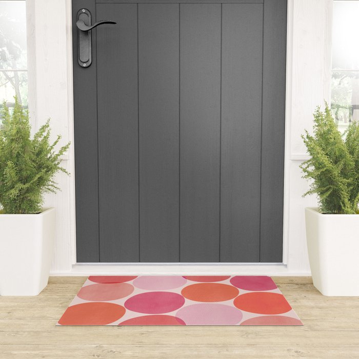 Playful Red and Pink Dots Welcome Mat Gallery Image 3