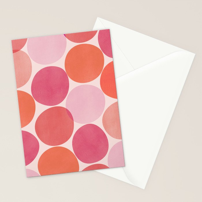 Playful Red and Pink Dots Stationery Card Gallery Image 2