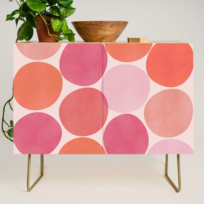 Playful Red and Pink Dots Credenza Gallery Image 1