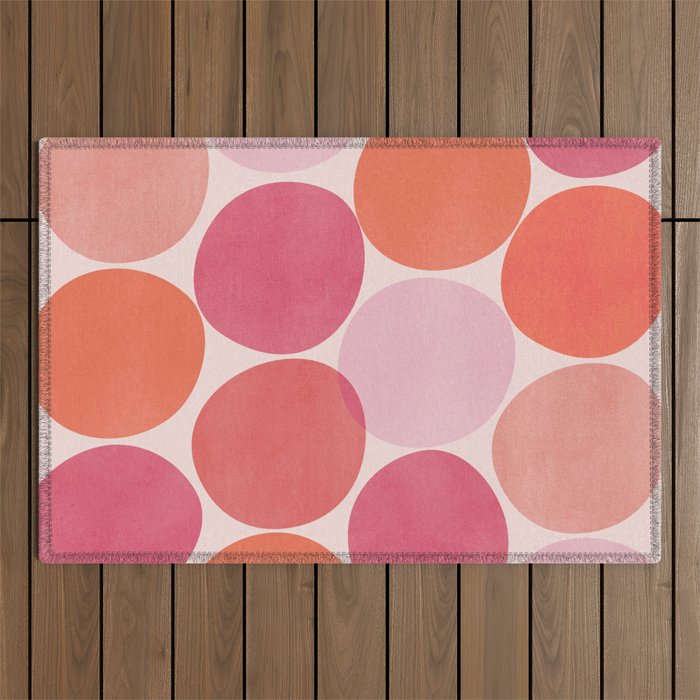 Playful Red and Pink Dots Outdoor Rug Gallery Image 1