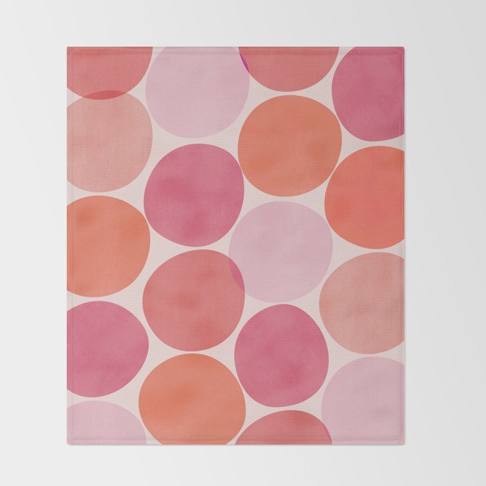 Playful Red and Pink Dots Throw Blanket Gallery Image 2