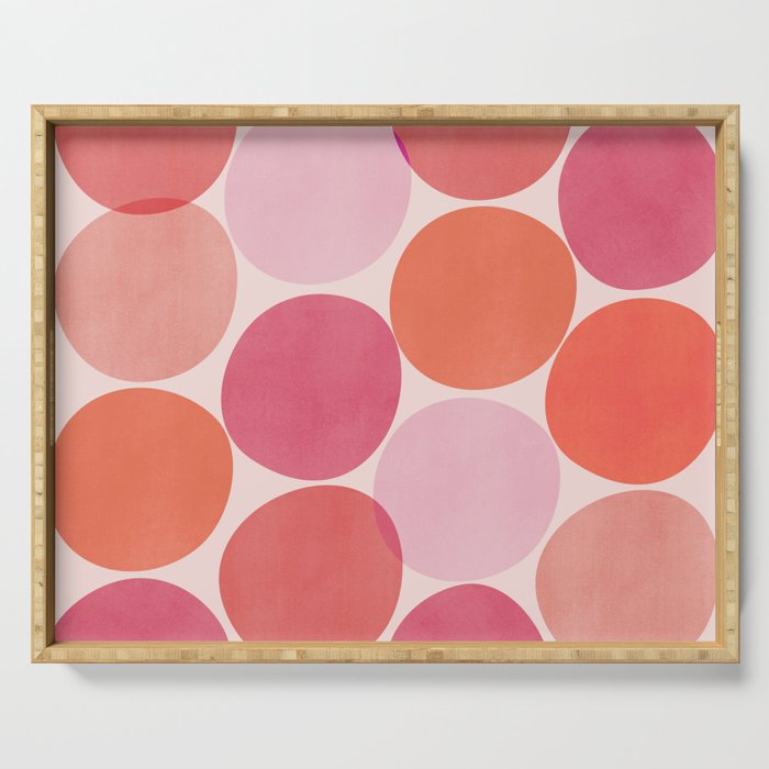 Playful Red and Pink Dots Serving Tray Gallery Image 1