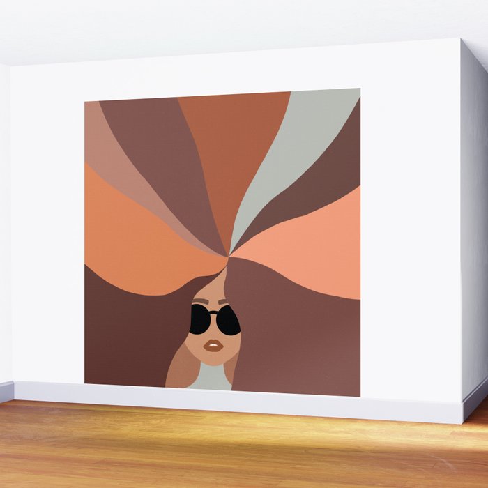 Girl Power - Earthy Rainbow Hair Wall Mural Gallery Image 2