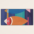 Colorful Abstract Fish Desk Mat Gallery Image 3