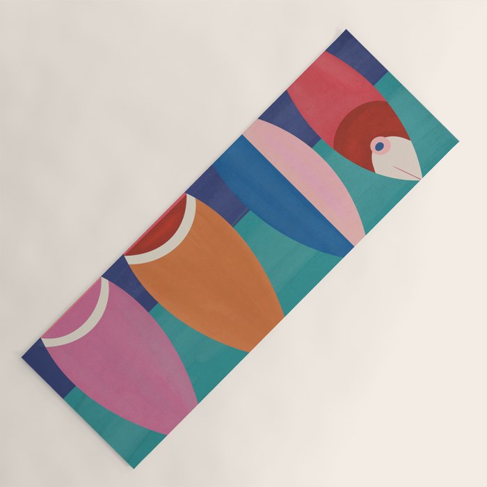 Colorful Abstract Fish Yoga Mat Gallery Image 1