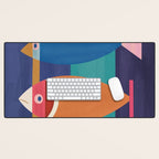 Colorful Abstract Fish Desk Mat Gallery Image 1