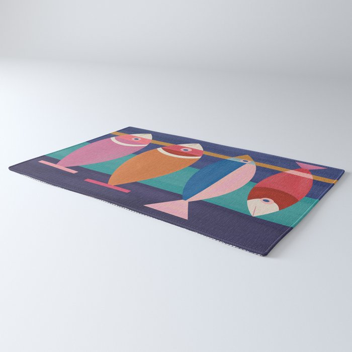 Colorful Abstract Fish Rug Gallery Image 3