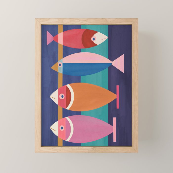 Colorful Abstract Fish Mini Art Print Gallery Image 1