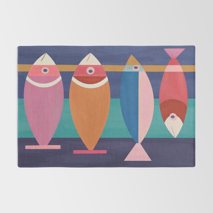 Colorful Abstract Fish Rug Gallery Image 2