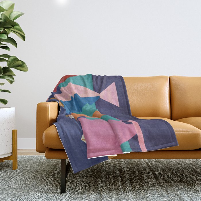 Colorful Abstract Fish Throw Blanket Gallery Image 1