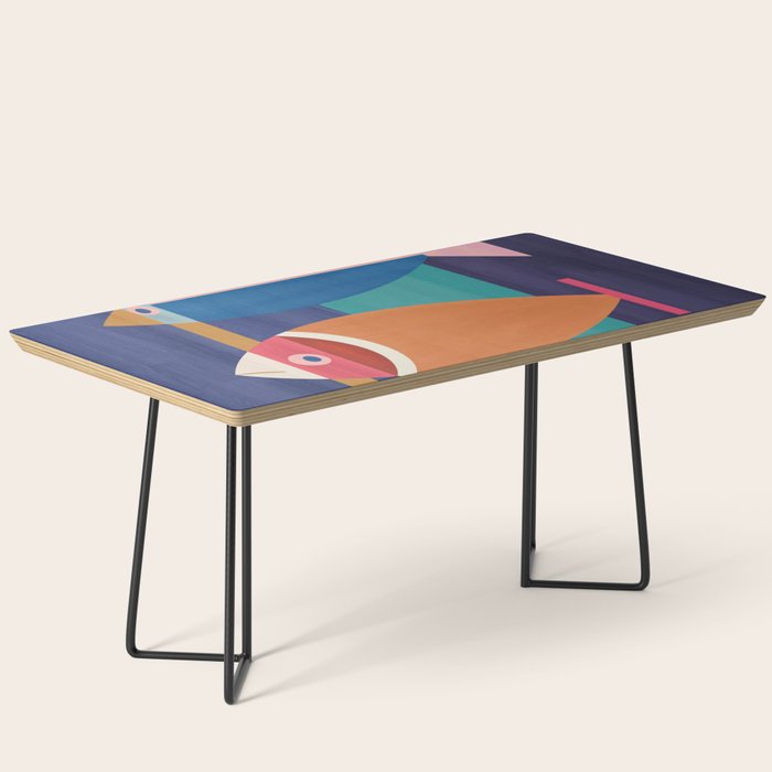 Colorful Abstract Fish Coffee Table Gallery Image 1