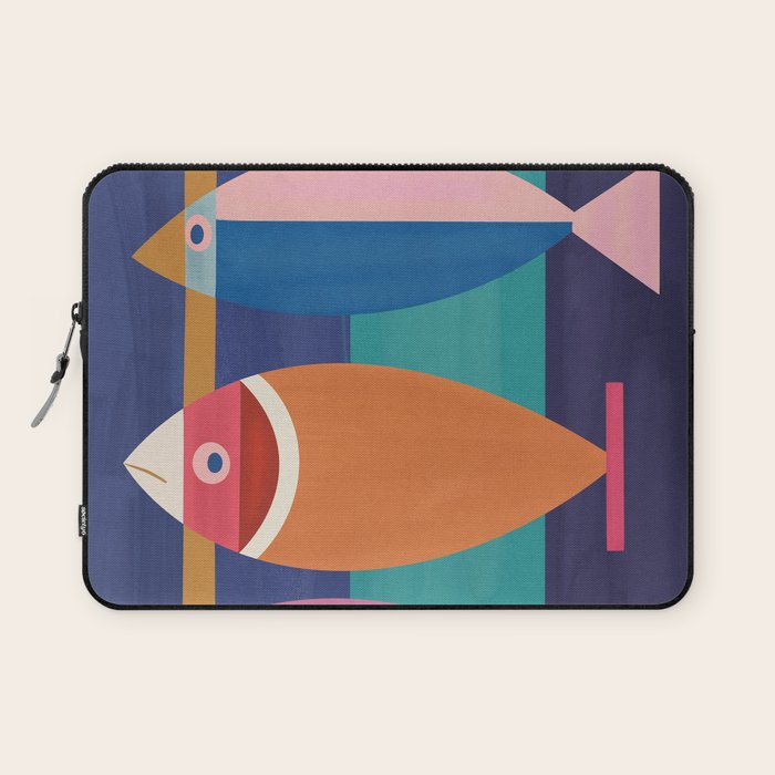 Colorful Abstract Fish Laptop Sleeve Gallery Image 1