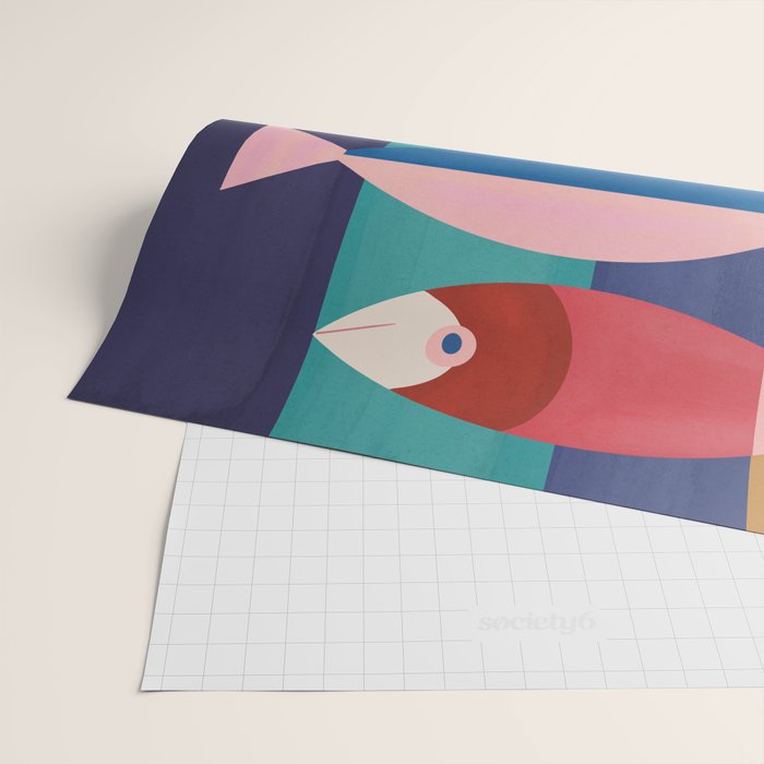 Colorful Abstract Fish Wrapping Paper Gallery Image 2