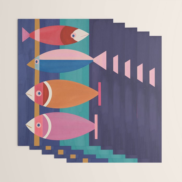 Colorful Abstract Fish Wrapping Paper Gallery Image 3