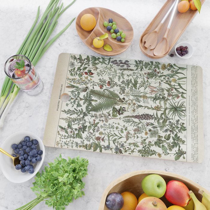Medicinal PlantsVintage  Illustration Cutting Board Gallery Image 2