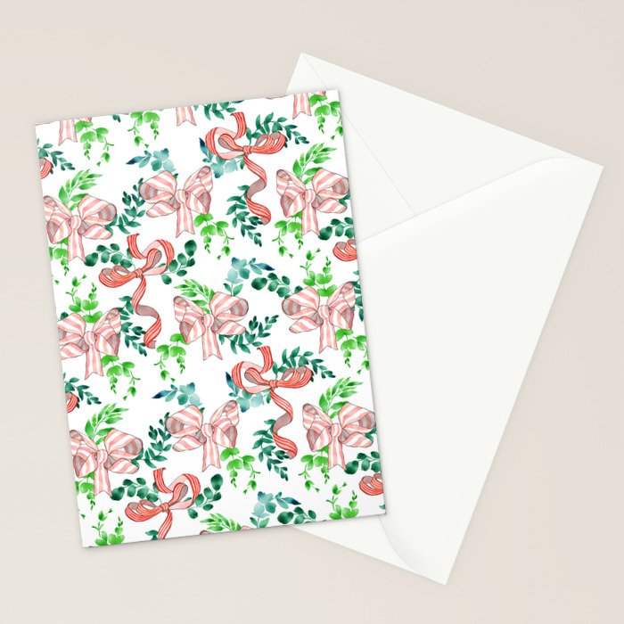 Whimsical Cheerful Bows Plants II Stationery Card Gallery Image 2