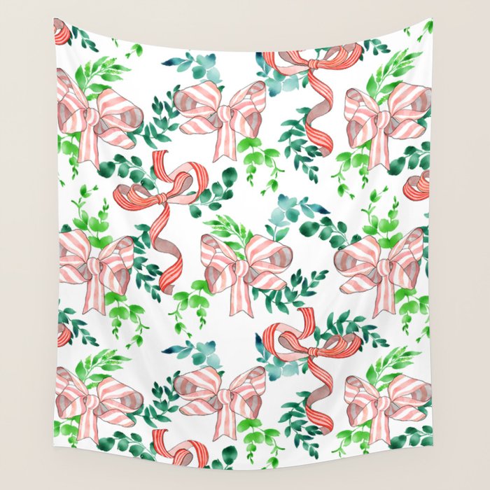 Whimsical Cheerful Bows Plants II Wall Tapestry Gallery Image 4