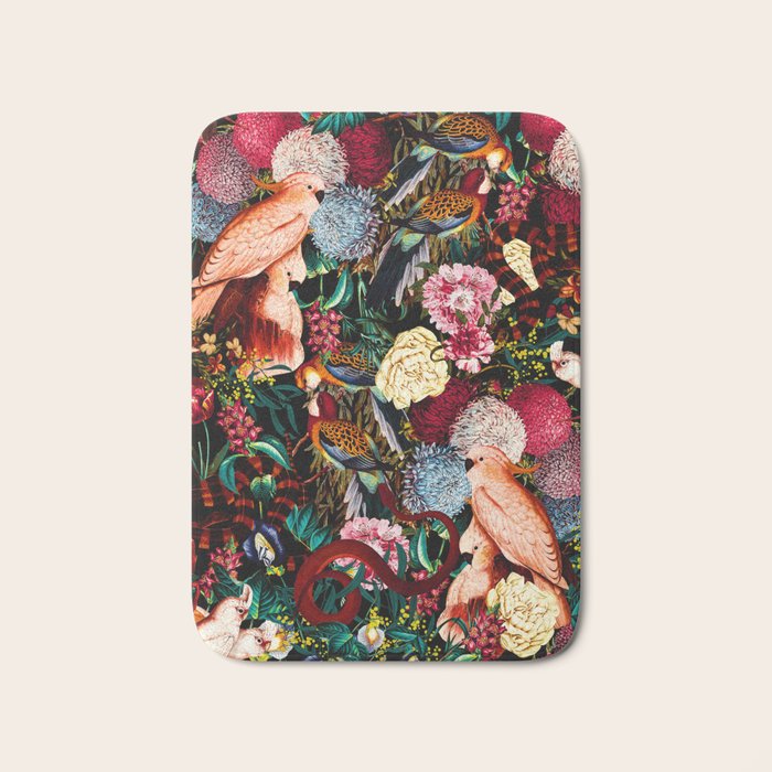 Floral and Animals pattern II Bath Mat Gallery Image 1