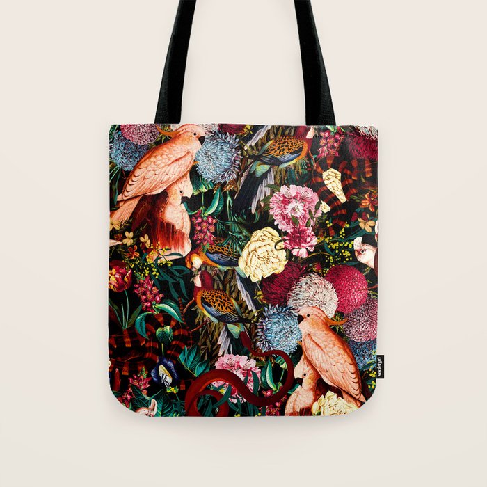 Floral and Animals pattern II Tote Bag Gallery Image 1