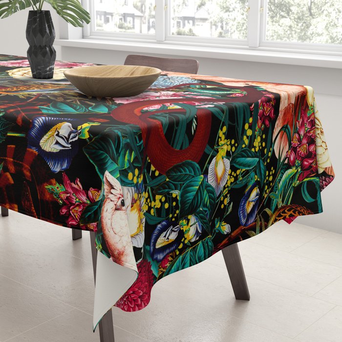Floral and Animals pattern II Tablecloth Gallery Image 3