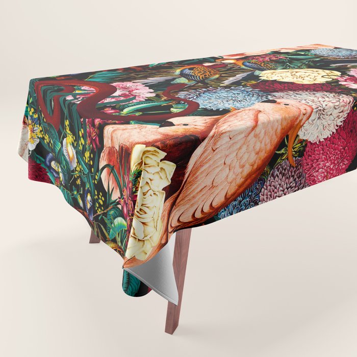 Floral and Animals pattern II Tablecloth Gallery Image 1