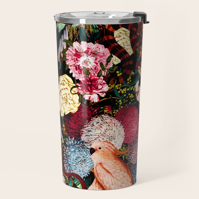 Floral and Animals pattern II Travel Mug Gallery Image 2