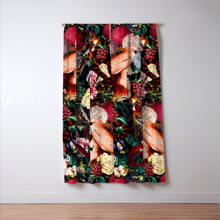 Floral and Animals pattern II Window Curtain Gallery Image 3