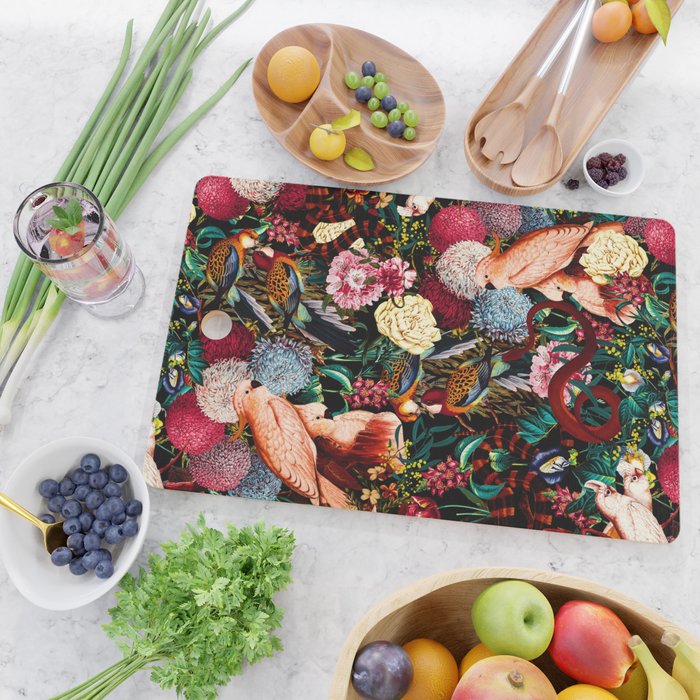 Floral and Animals pattern II Cutting Board Gallery Image 2