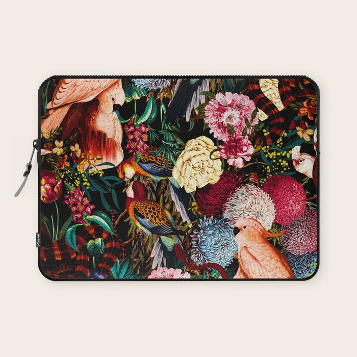 Floral and Animals pattern II Laptop Sleeve Gallery Image 1