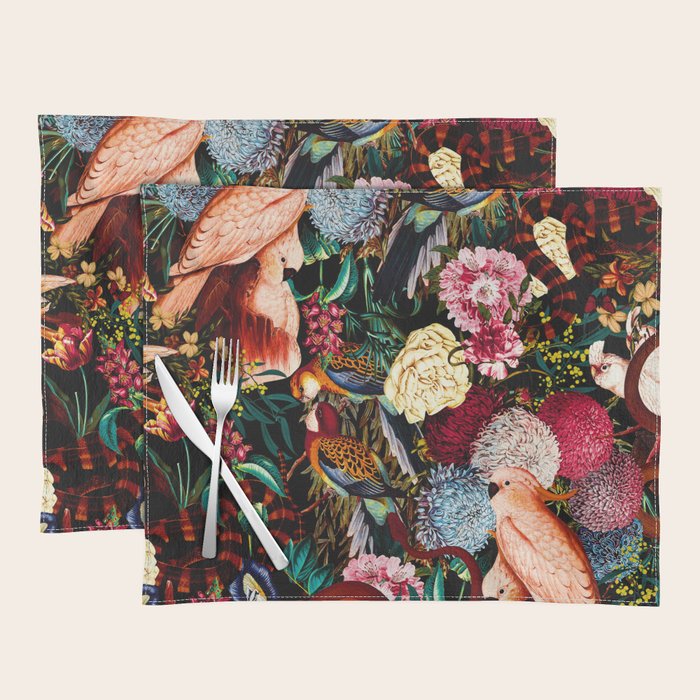 Floral and Animals pattern II Placemat Gallery Image 1