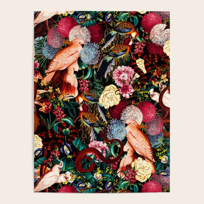 Floral and Animals pattern II Poster Gallery Image 4