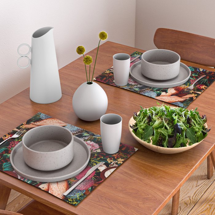 Floral and Animals pattern II Placemat Gallery Image 2