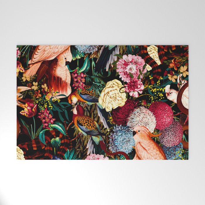 Floral and Animals pattern II Welcome Mat Gallery Image 1