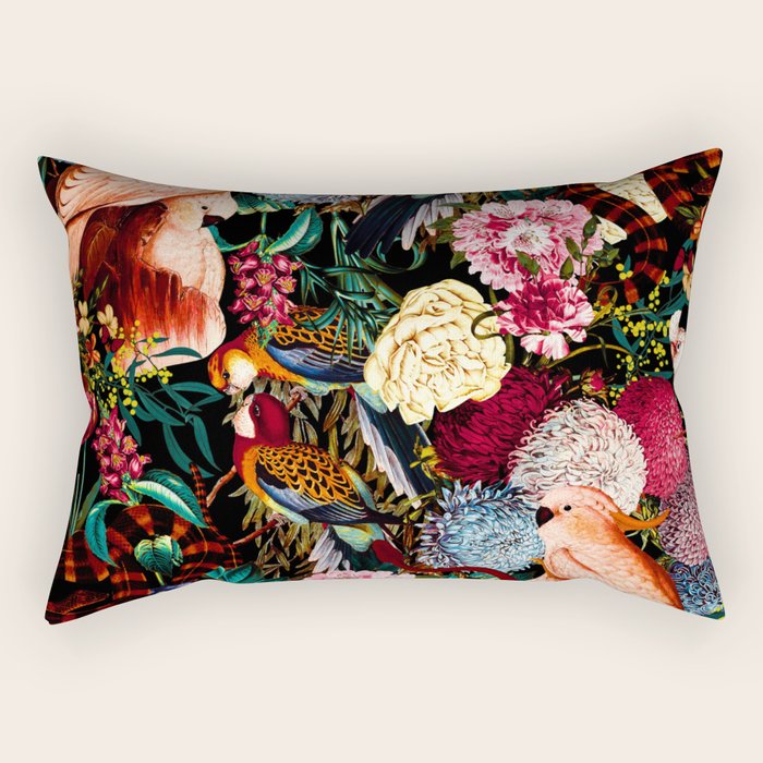 Floral and Animals pattern II Rectangular Pillow Gallery Image 2