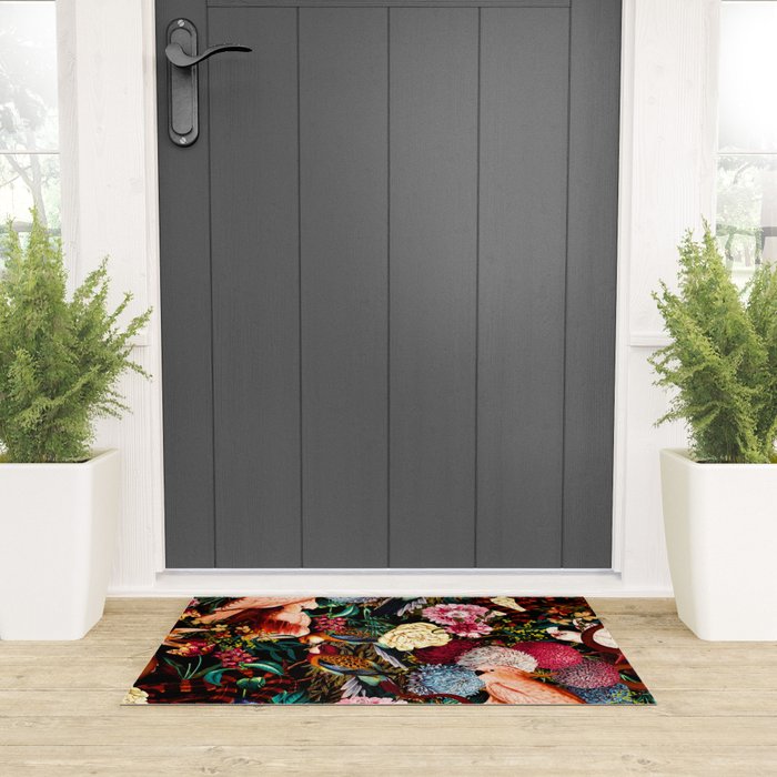 Floral and Animals pattern II Welcome Mat Gallery Image 3