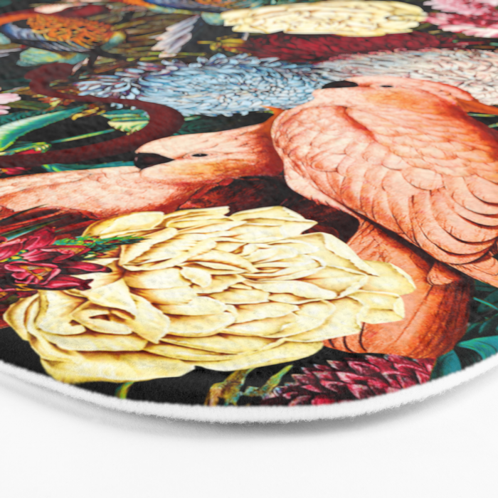 Floral and Animals pattern II Bath Mat Gallery Image 3