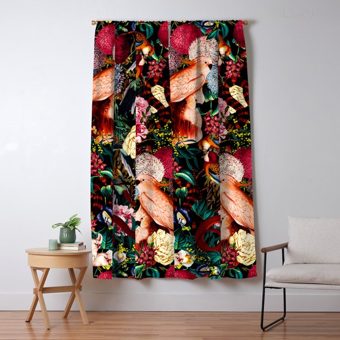 Floral and Animals pattern II Window Curtain Gallery Image 1
