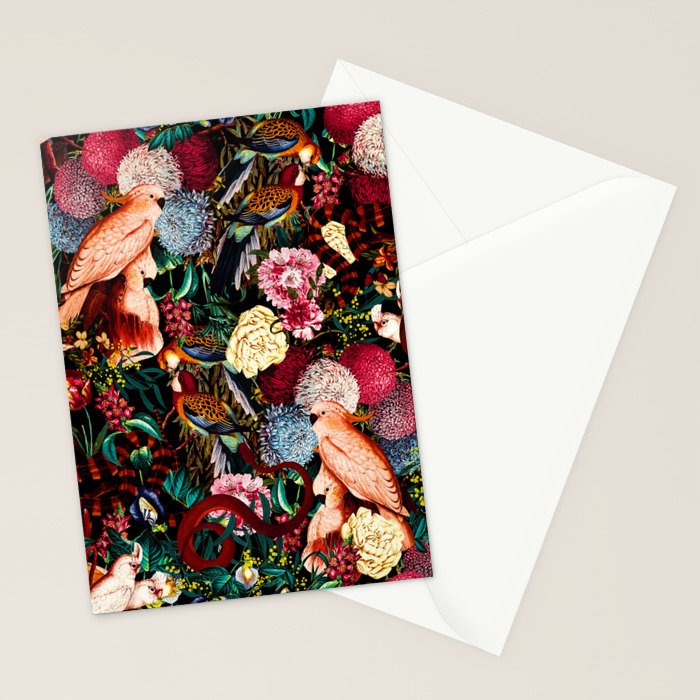 Floral and Animals pattern II Stationery Card Gallery Image 2