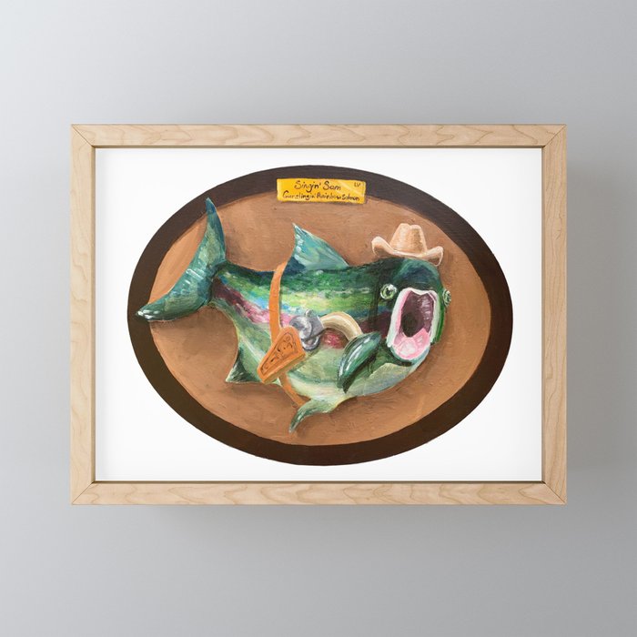 Singin' Slam the Gunslingin' Rainbow Salmon Mini Art Print Gallery Image 1