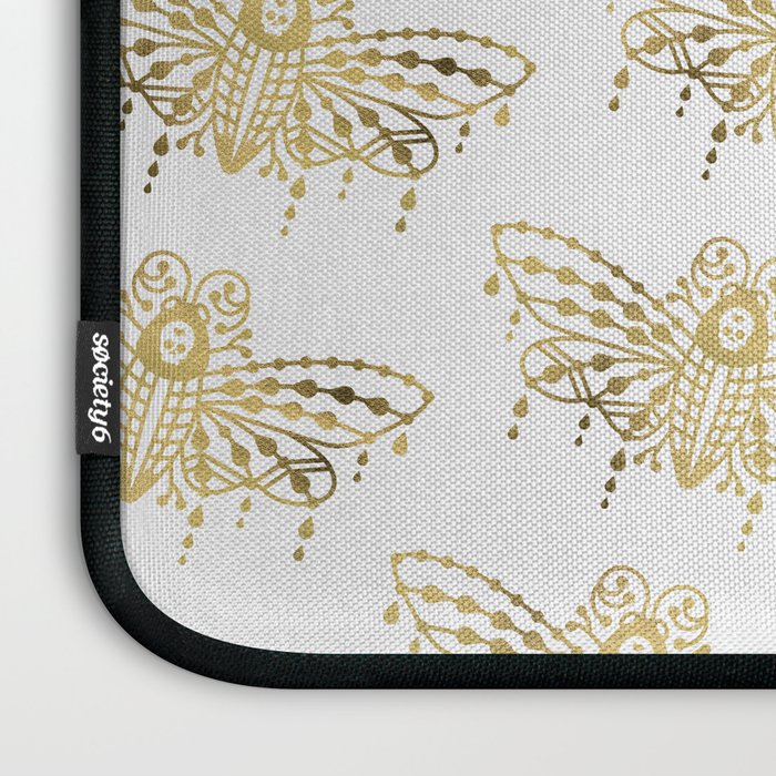Death's Head Hawkmoth - Gold Palette Laptop Sleeve Gallery Image 3