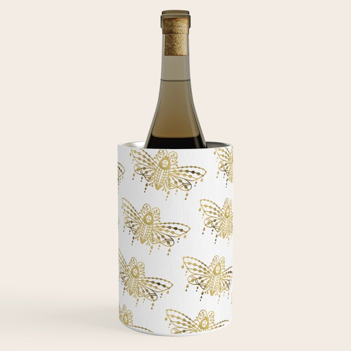 Death's Head Hawkmoth - Gold Palette Wine Chiller Gallery Image 3