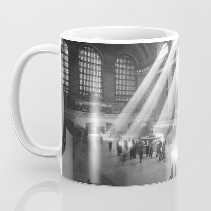 New York Grand Central Train Station Terminal Black and White Photography Print Coffee Mug Gallery Image 3