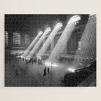 New York Grand Central Train Station Terminal Black and White Photography Print Jigsaw Puzzle Gallery Image 1