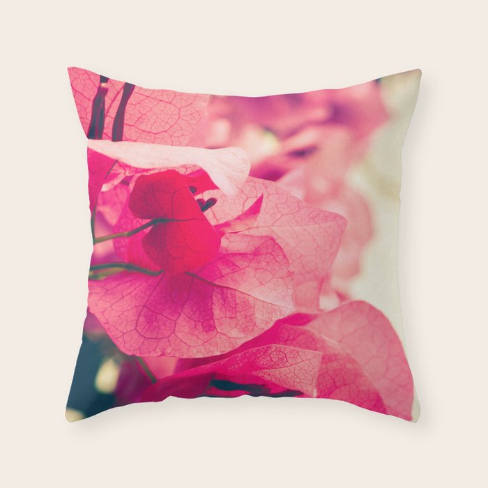 Happy Pink Flowers Throw Pillow Gallery Image 6