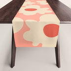 Abstract Flower Shape - Peach, Red and Cream Table Runner Gallery Image 1