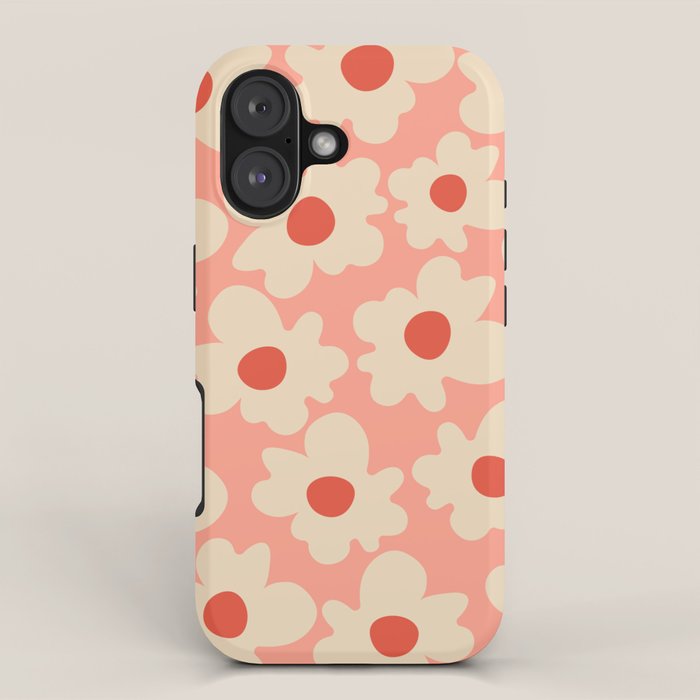 Abstract Flower Shape - Peach, Red and Cream iPhone Case Gallery Image 1