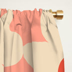 Abstract Flower Shape - Peach, Red and Cream Window Curtain Gallery Image 2