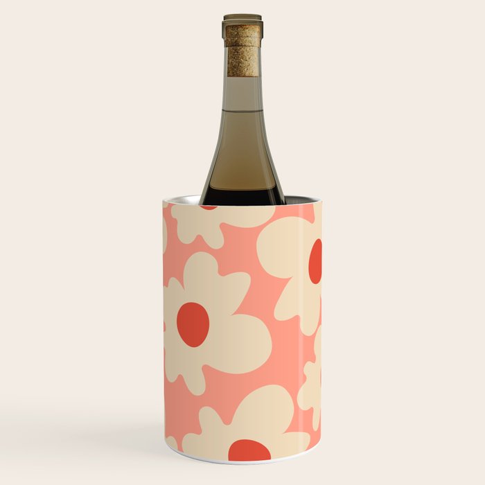 Abstract Flower Shape - Peach, Red and Cream Wine Chiller Gallery Image 3